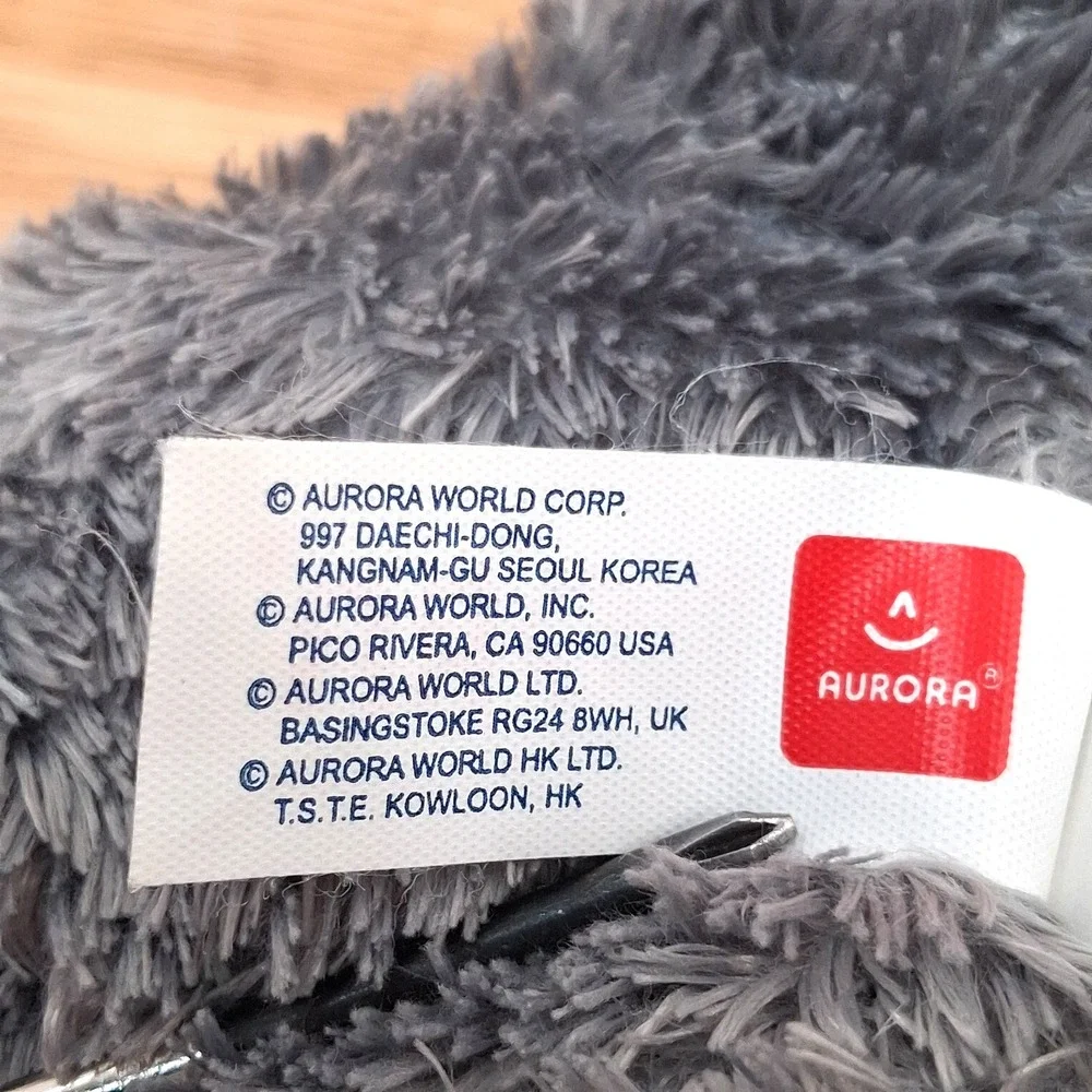 Aurora Plush Husky Dog Gray White Blue Eyes Plush Toy Stuffed Animal 12